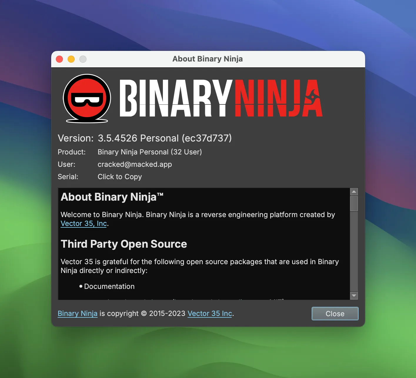 Binary Ninja Personal